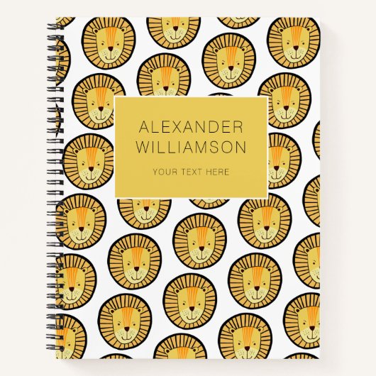 Carnet Motif de lion amusant  (Devant)
