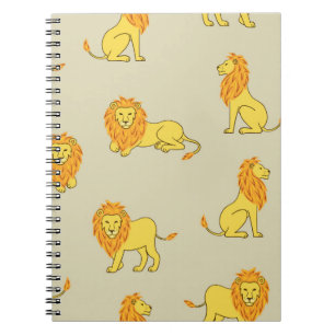 Carnet Motif de lion dessiné à la main. Arrière-groupe vi