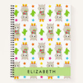 Carnet Motif De Llamas, Alpacas, Cactus, Votre Nom (Devant)