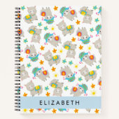 Carnet Motif De Llamas, Alpacas, Fleurs, Votre Nom (Devant)