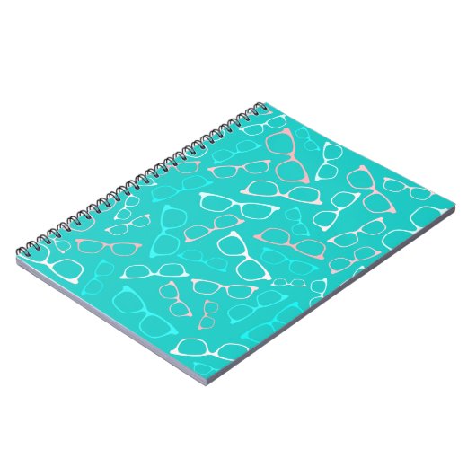 Carnet Motif de lunettes sur Aqua (Côté gauche)