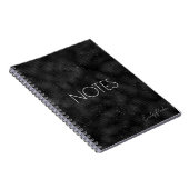 Carnet Motif de luxe en faux parties scintillant noir (Côté Droit)