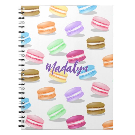 Carnet motif de macarons colorés (Devant)