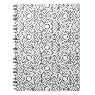 Carnet Motif de mandala géométrique noir et blanc moderne