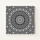 Carnet Motif de mandala noir et blanc monogramme moderne (Dos)