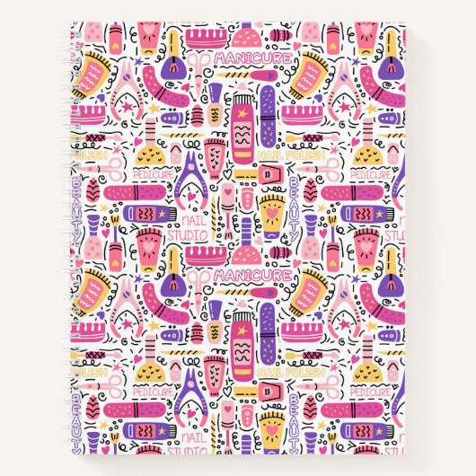 Carnet Motif de manucure à doodle mignon (Devant)