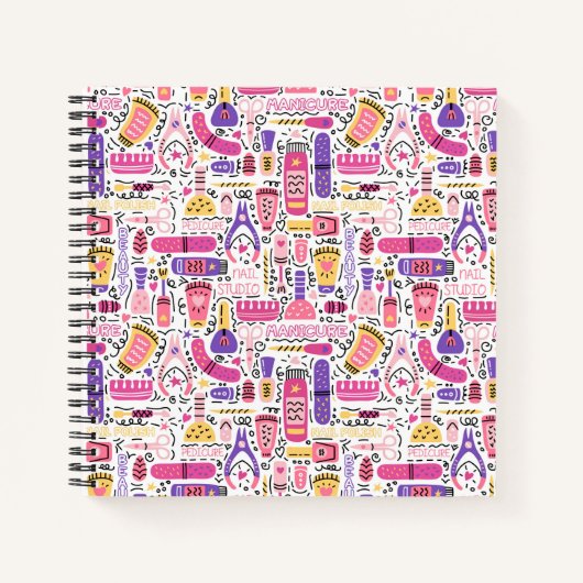 Carnet Motif de manucure à doodle mignon (Devant)