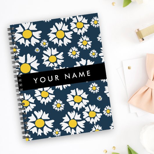 Carnet Motif de marguerite, marguerites blanches, Votre n