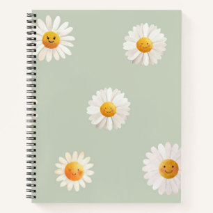 Carnet Motif de marguerite souriante mignon Floral de pri
