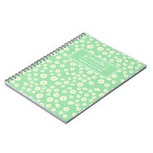 Carnet Motif de marguerites de printemps Boho vert (Côté gauche)