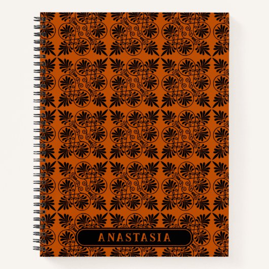 Carnet Motif de méandre grec antique en terre cuite (Devant)