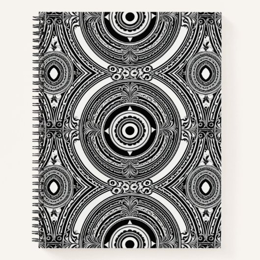 Carnet Motif de médaillon N&B (Devant)