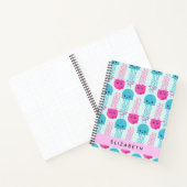 Carnet Motif de méduses, Mignonne méduse, Mer, Votre nom (Intérieur)