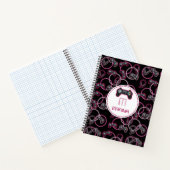 Carnet Motif de monogramme de filles rose néon de jeu vid (Intérieur)