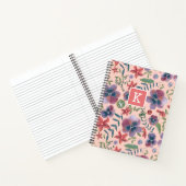 Carnet Motif de monogramme floral rose mignon (Intérieur)