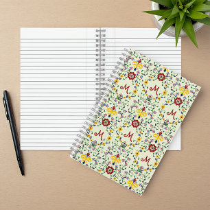 Carnet Motif de monogramme Rosemaling scandinave nordique