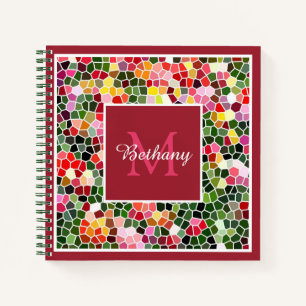 Carnet Motif de mosaïque coloré personnalisé