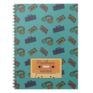 Carnet Motif de musique rétro - Mixbande personnalisée