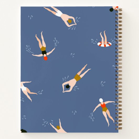Carnet Motif de nageurs vintages (Dos)