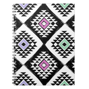 Carnet Motif de Navajo, tribu noire blanche