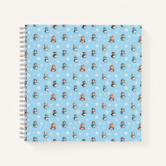 Carnet Motif de Noël avec bonhommes de neige et flocons d