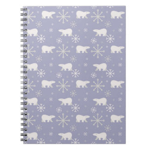 Carnet Motif de Noël avec ours polaires et flocons de nei