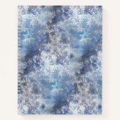 Carnet Motif de Noël bleu texturé de glace et de neige (Devant)