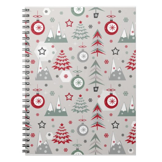 Carnet Motif de Noël d'hiver. (Devant)