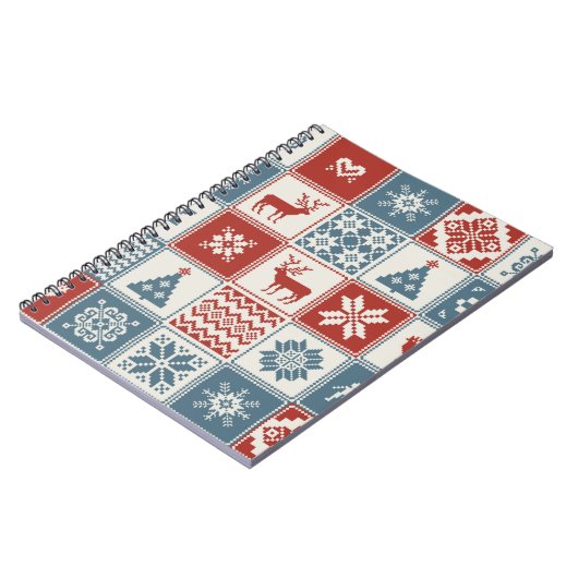 Carnet Motif de Noël en patchwork. Traditionel  (Côté gauche)