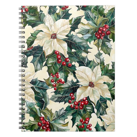 Carnet Motif de Noël floral de Poinsettia (19) (Devant)