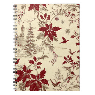 Carnet Motif de Noël floral Poinsettia (8)