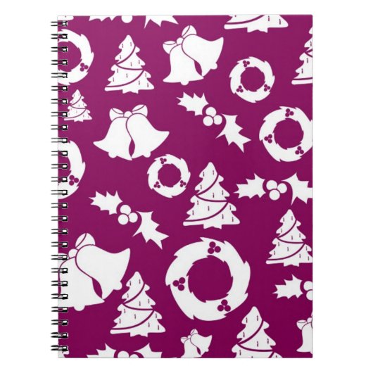 Carnet Motif de Noël pourpre (Devant)