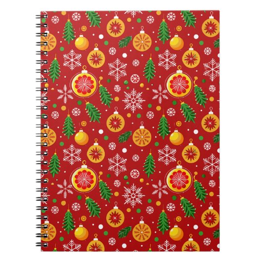 Carnet Motif de Noël rouge (Devant)