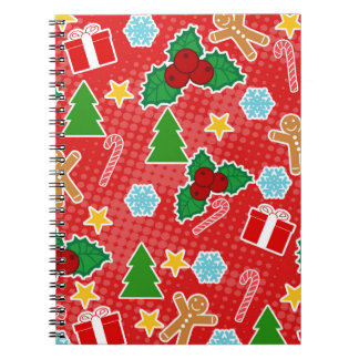 Carnet Motif de Noël rouge mou