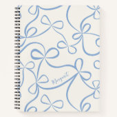 Carnet Motif de nœud papillon bleu clair avec nom personn (Devant)
