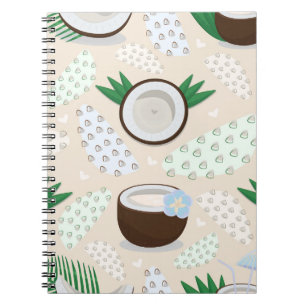 Carnet Motif de noix de coco coloré
