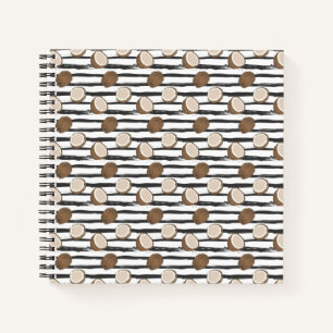 Carnet Motif de noix de coco sur Grunge Stripes