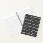 Carnet Motif de nom de script personnalisé Noir et Blanc (Intérieur)
