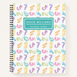 Carnet Motif de nombres colorés mignons nom d'enfants éco