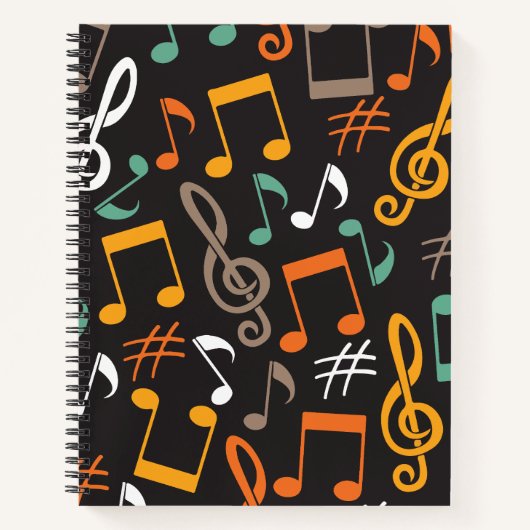 Carnet motif de note de musique (Devant)