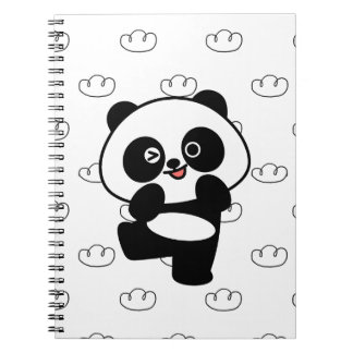Carnet Motif de nuage de panda clignant d'œil Art Kawaii