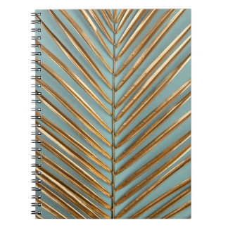 Carnet Motif de palme tropicale peint en or