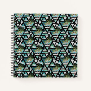 Carnet Motif de palmes et de vagues géométriques Abstra