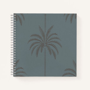 Carnet Motif de palmier minimal bleu gris tropical