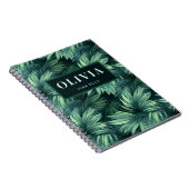 Carnet Motif de palmier tropical jungle verte gras (Côté Droit)