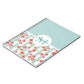 Carnet Motif de pamplemousse rose sur les rayures vertes (Côté gauche)