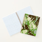 Carnet Motif de papier marbre vert de Suminagashi (Intérieur)