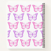 Carnet Motif de papillon floral rose rétro (Dos)