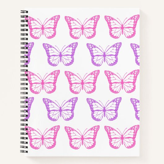 Carnet Motif de papillon floral rose rétro (Devant)