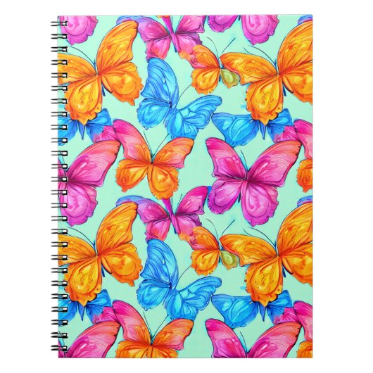 Carnet Motif de papillons colorés (Devant)